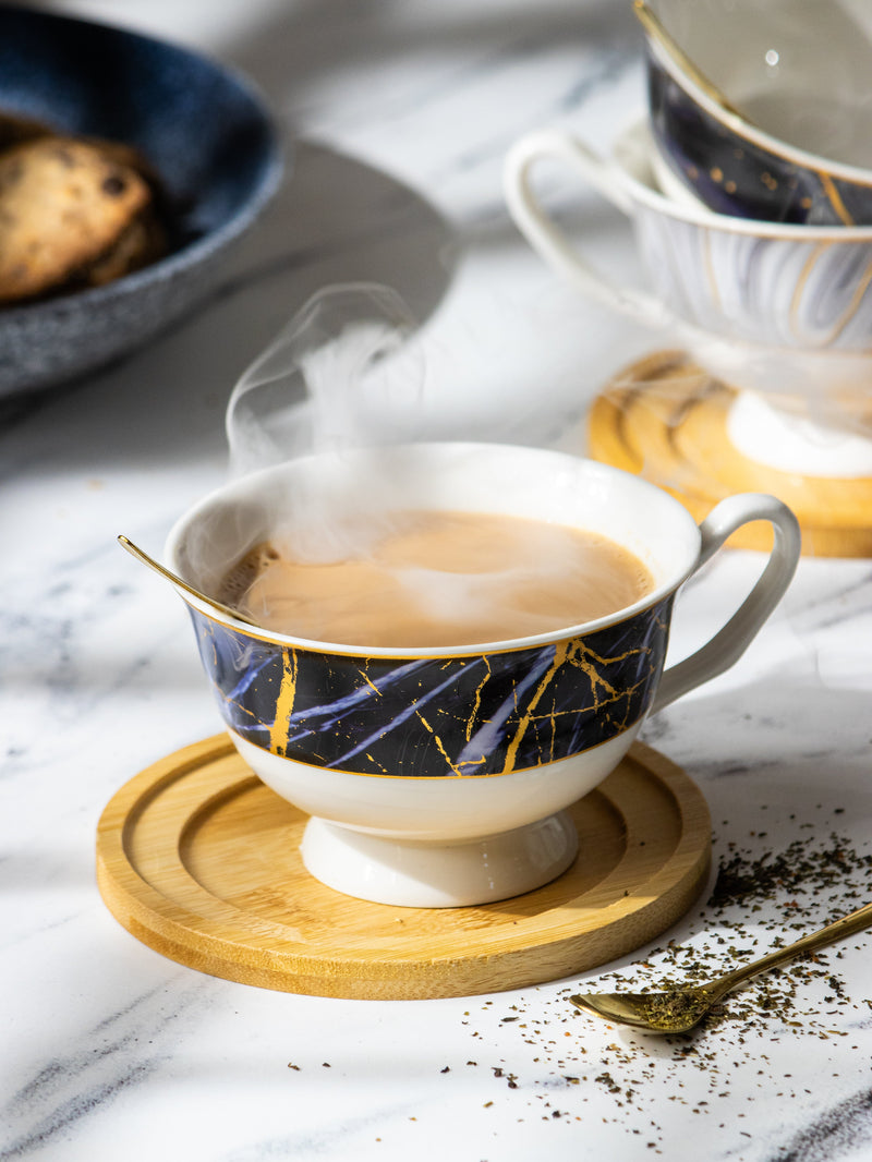 Japanese Tea Cup with a Golden Spoon- the Ultimate Glassware Luxury