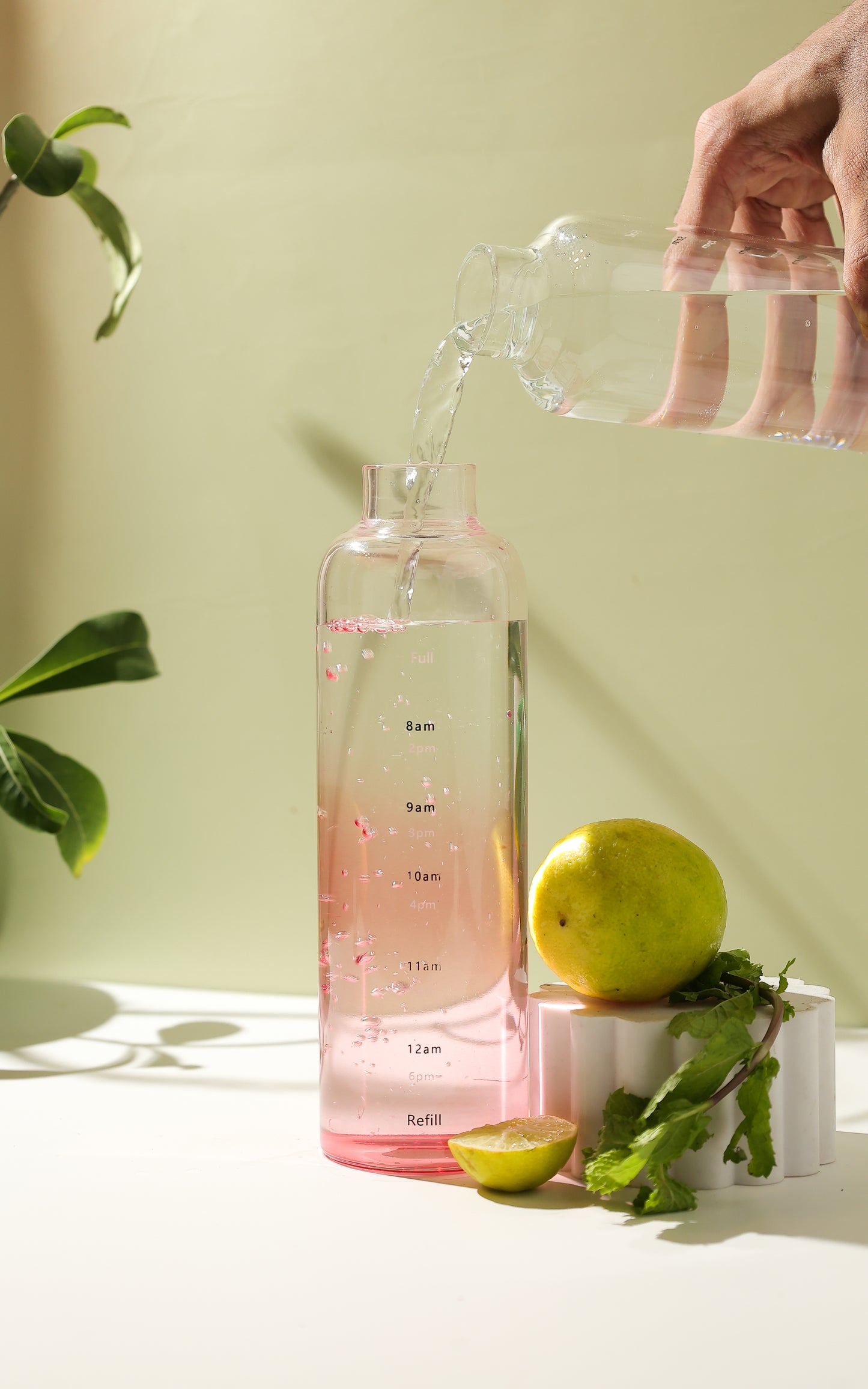 The Tide Glass Water Bottle Pink 500 ML
