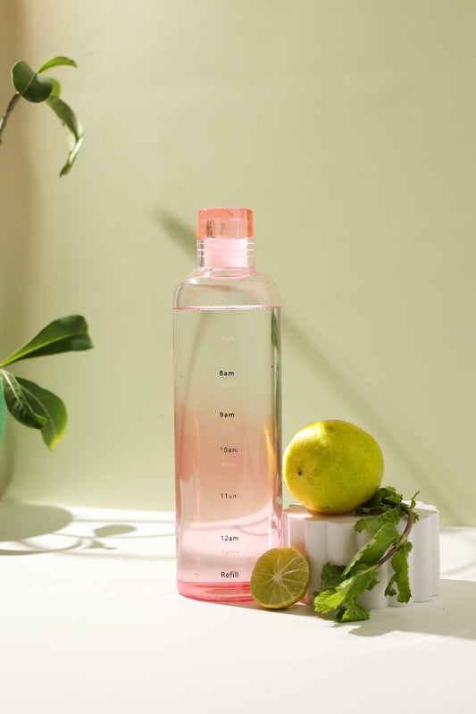 The Tide Glass Water Bottle Pink 500 ML