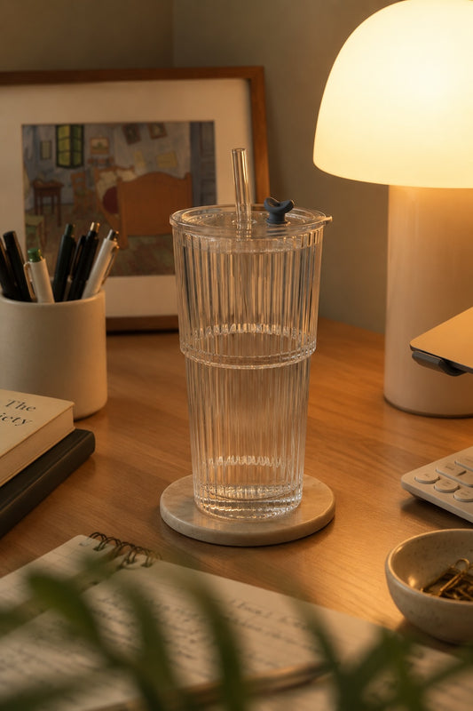 Lumi Glass Sipper with Glass Straw