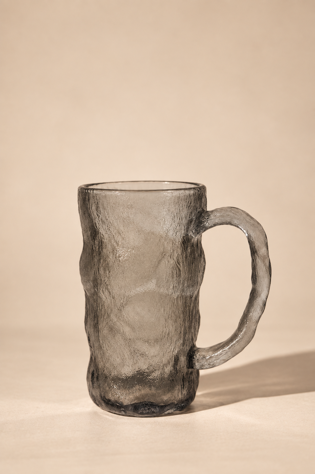 Black Ripple Glass Mug Set of 2 300 ML