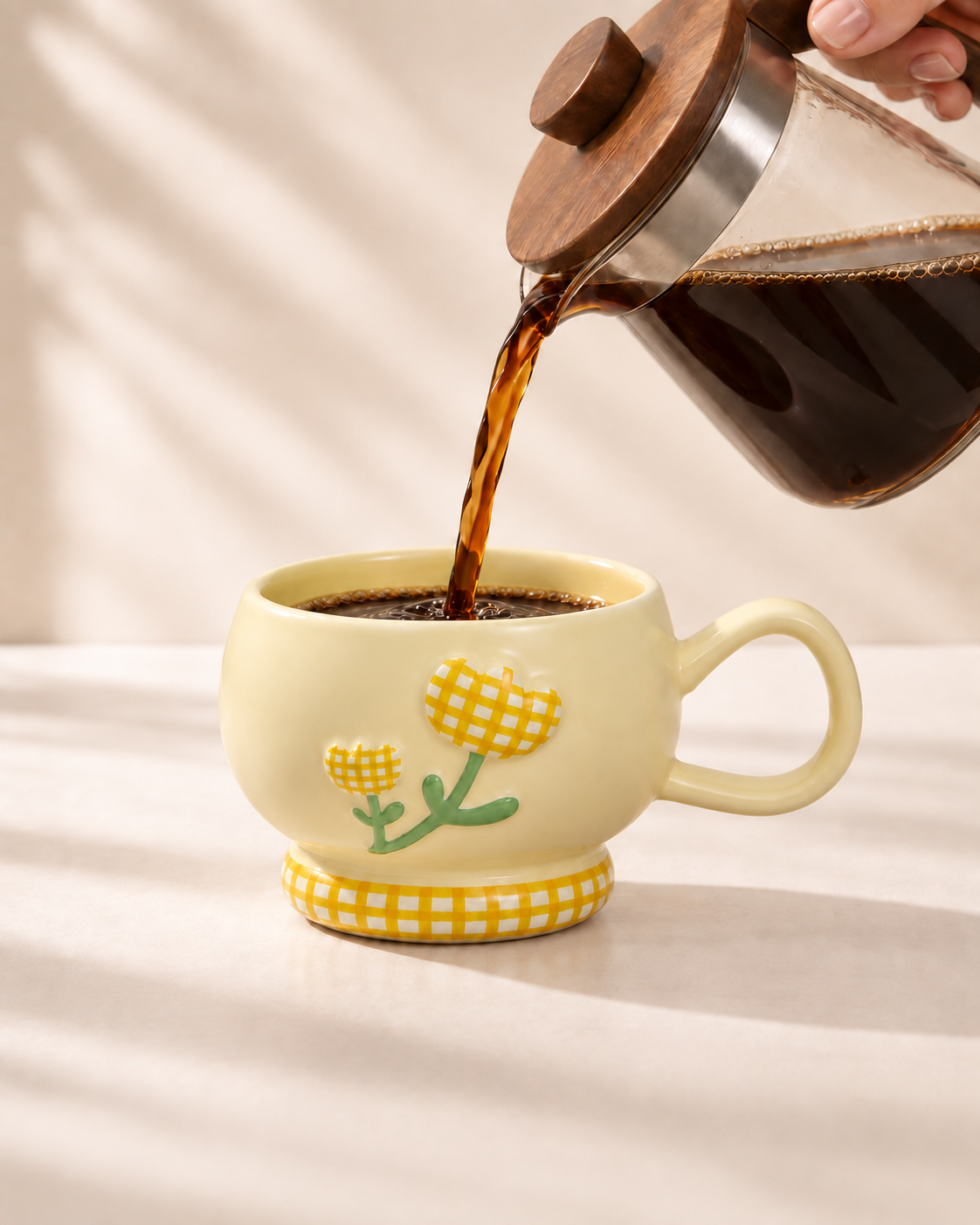 Yellow Picnic Ceramic Cup 350 Ml