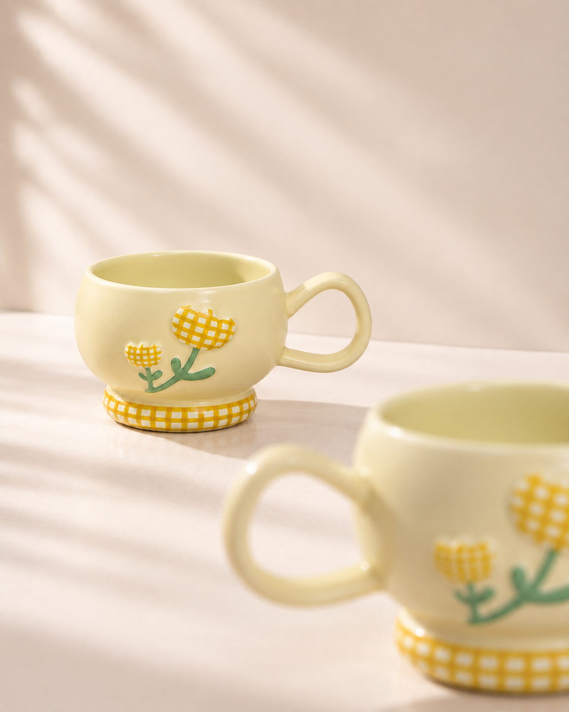 Yellow Picnic Ceramic Cup 350 Ml