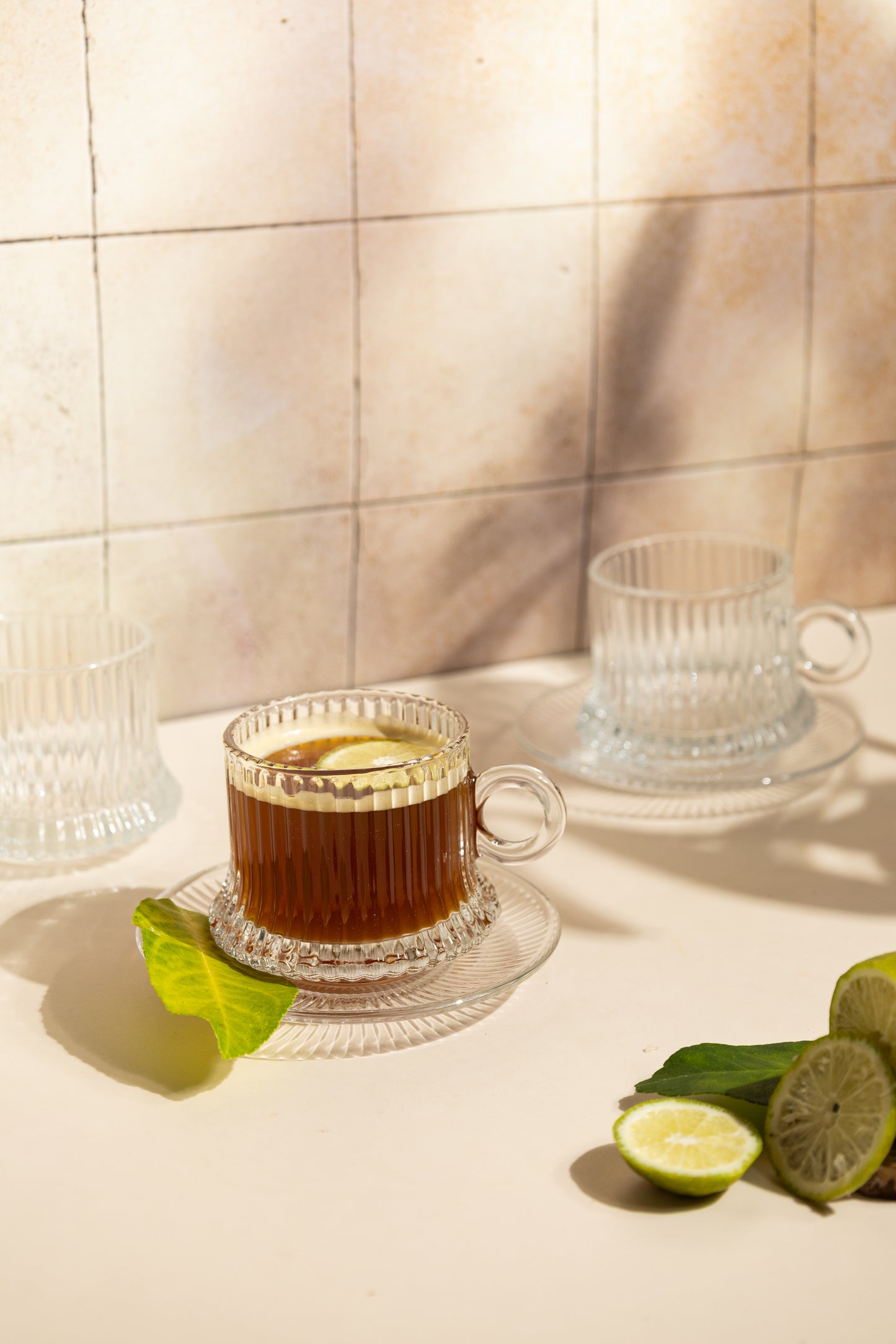 Tea Glass Set with Saucer