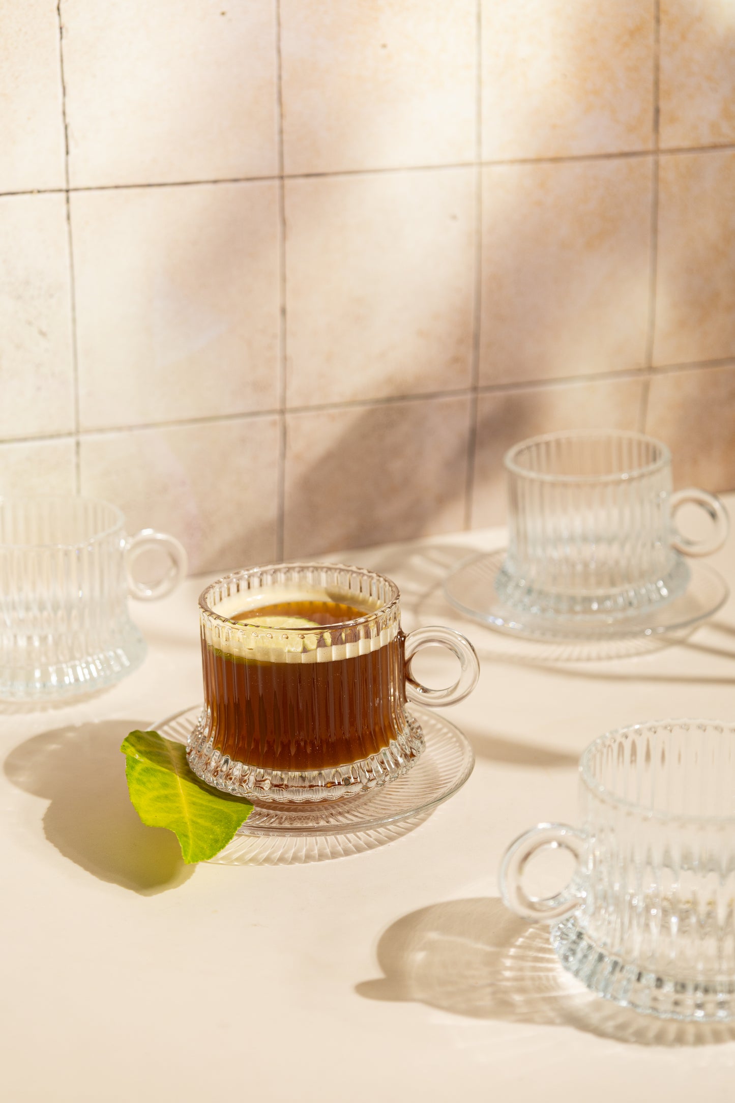 Tea Glass Set with Saucer