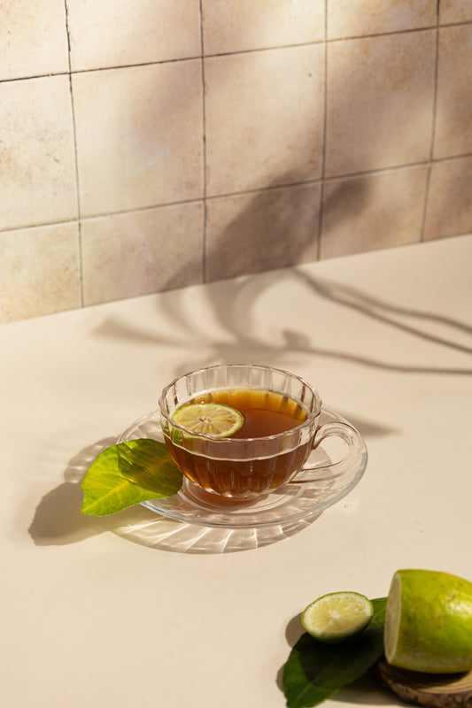 Tea Glass Set With Saucer