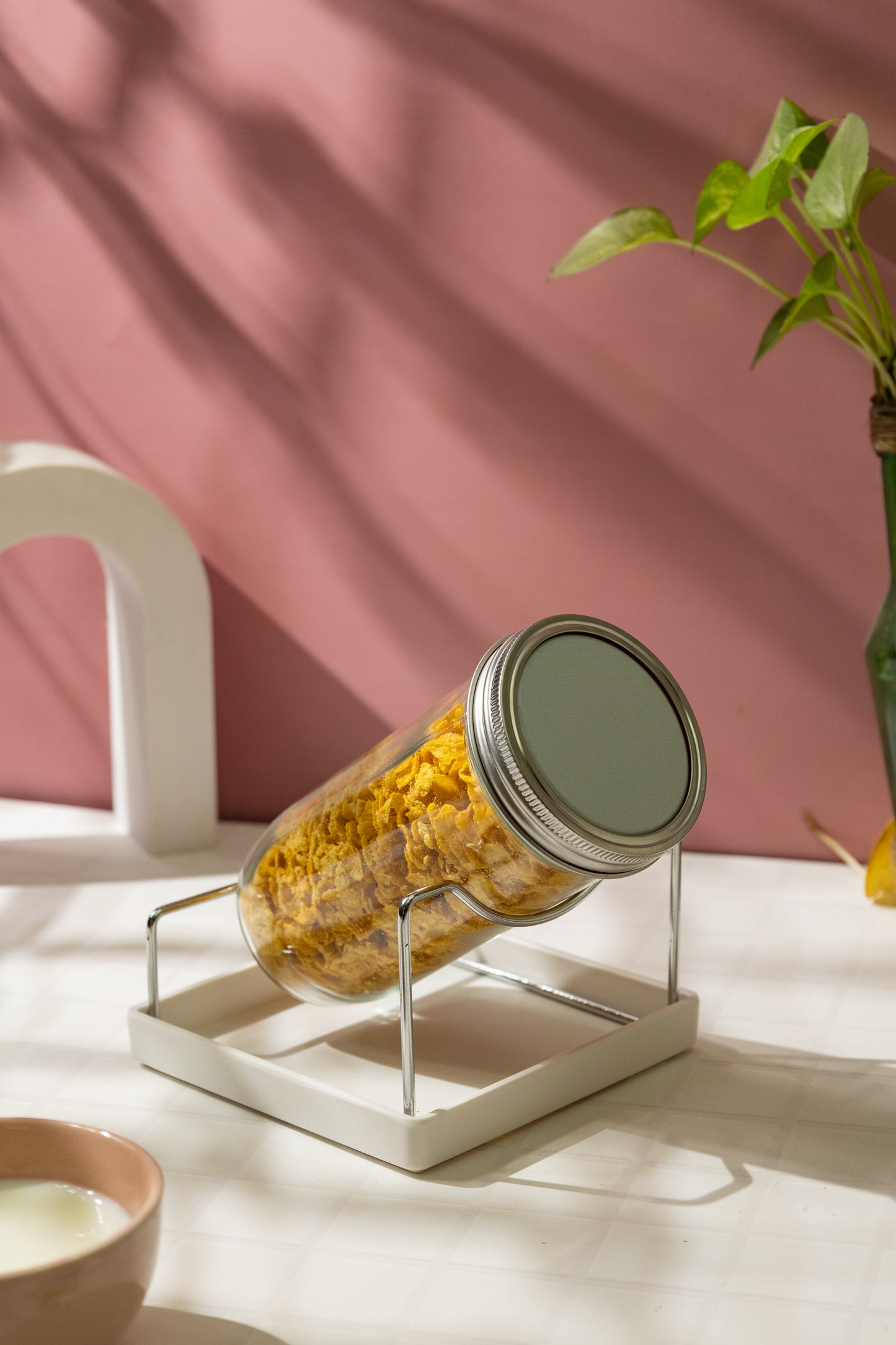 3-in-1 Multi-Purpose Glass Jar with Interchangeable Lids