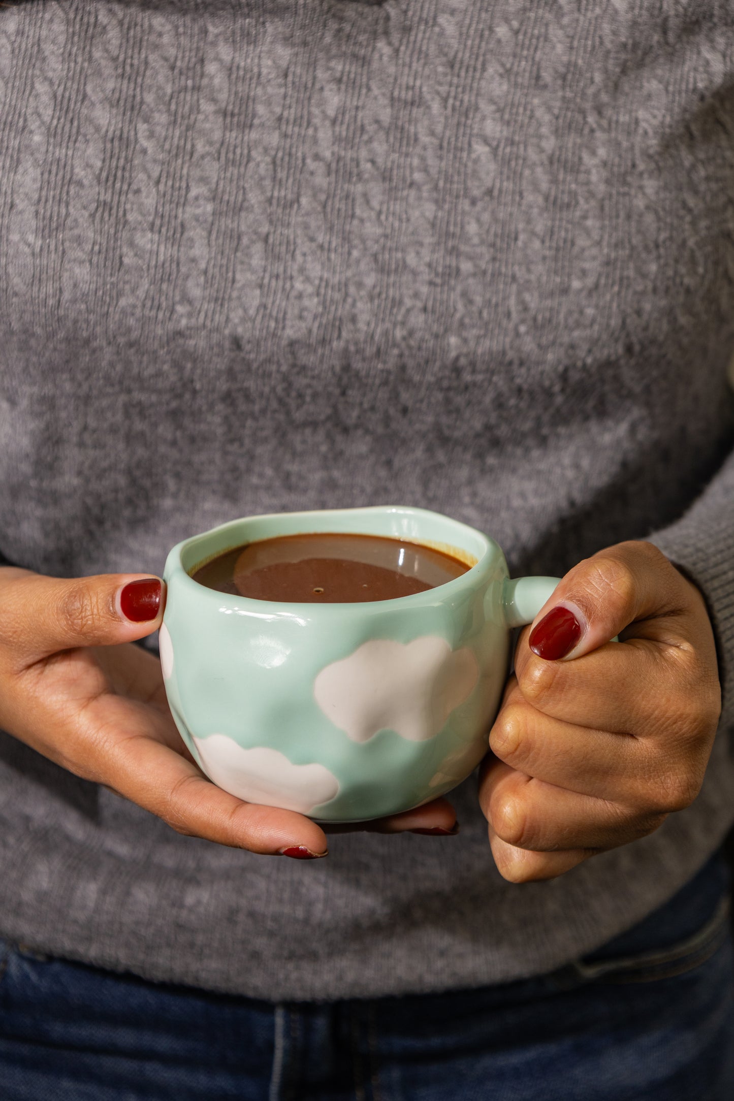 Whimsical Cloud Green Cup 250 ML