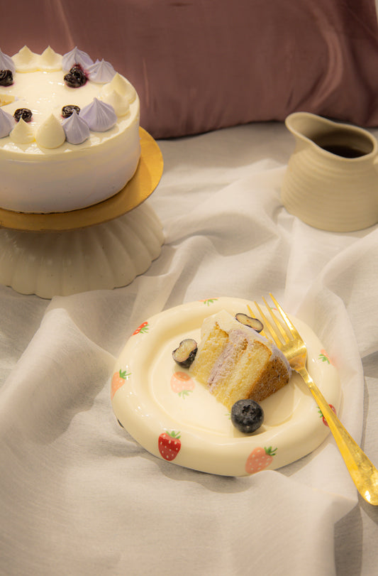 Fraise Cake Plate Set Of 2
