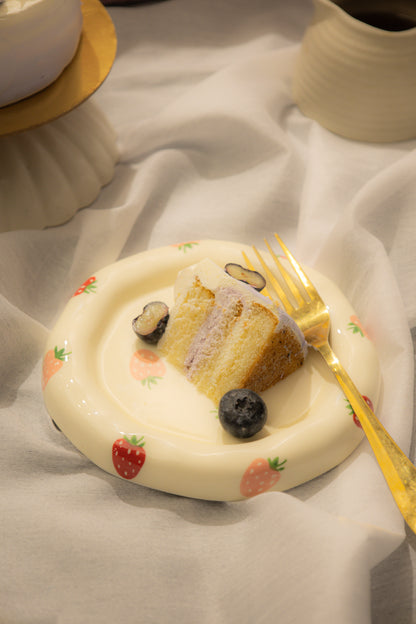 Fraise Cake Plate Set Of 2