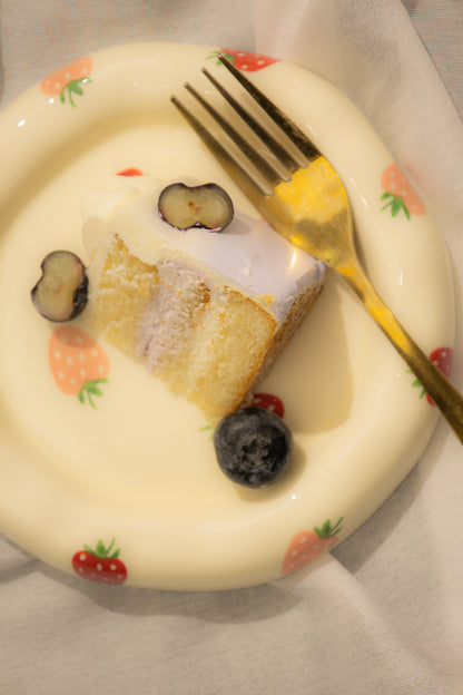Fraise Cake Plate Set Of 2