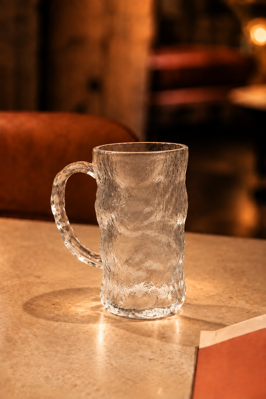 White Ripple Glass Mug Set of 2 300 ML